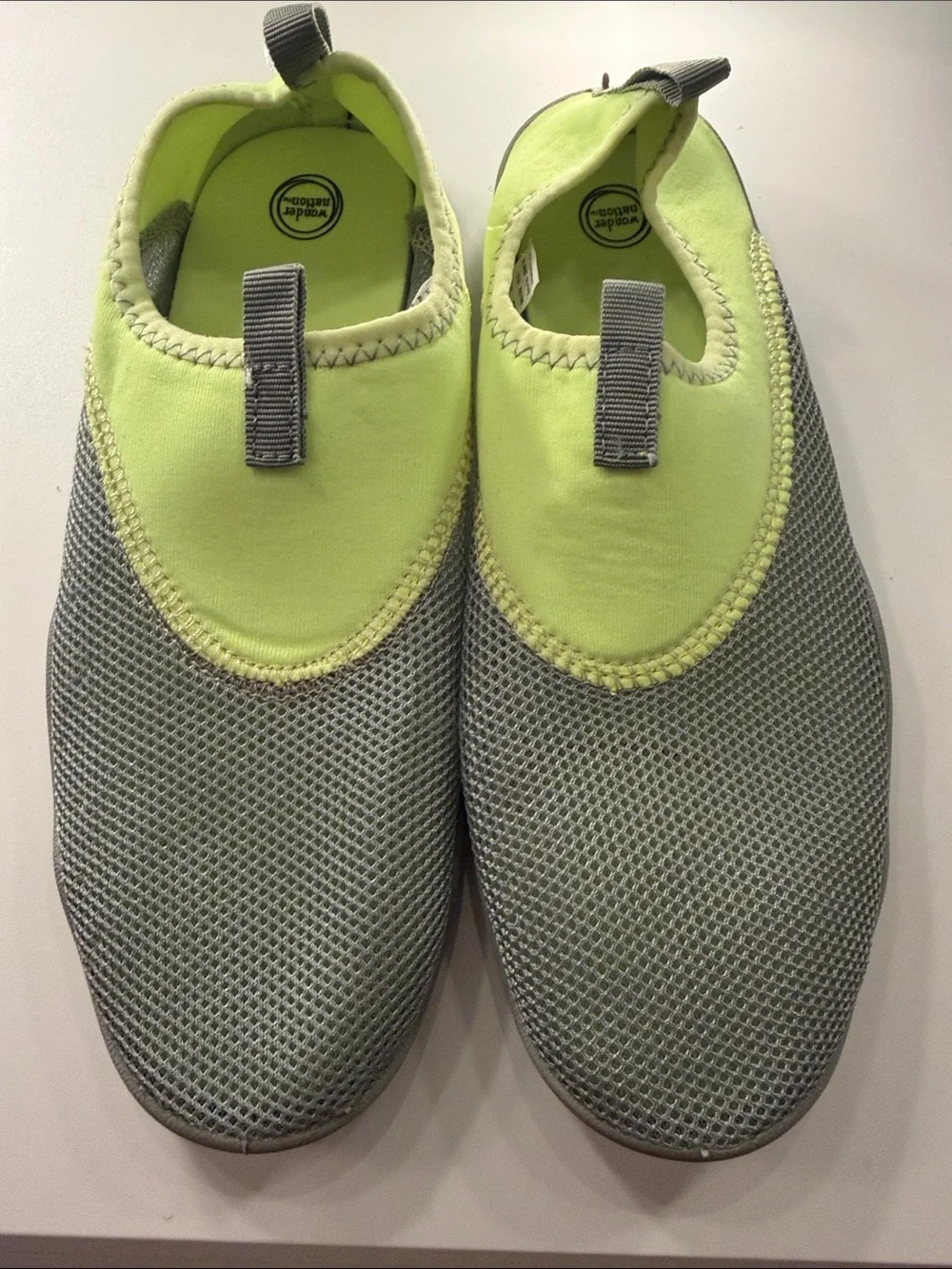 Wonder Nation Kids Slip-On Water Shoes in Lime & Gray